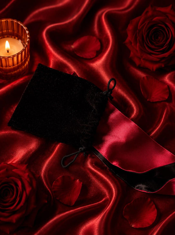 Black satin blindfold